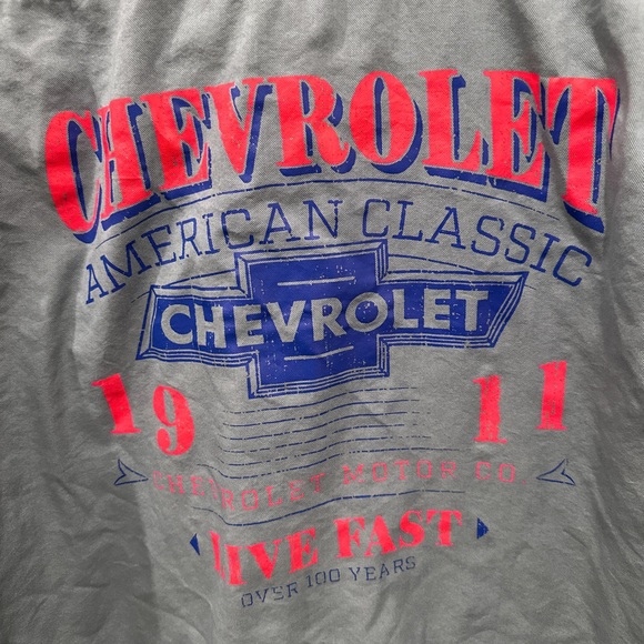 Chevrolet Men's Grayish Blue Short Sleeve Button Down Shirt - Picture 4 of 4